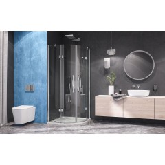 EXTRA S7 90 cm CHROM Sprchová zástěna čtvrtkruhová