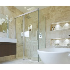 NOBEL R53 Chrom Luxusní sprchová zástěna obdélníková 140x90cm, sklo 8mm