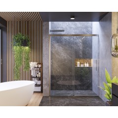 Nobel B2 - Luxusní sprchové dveře zasouvací s brzdou 147-151cm, sklo 8mm