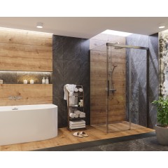 NOBEL R33 Chrom Luxusní sprchová zástěna obdélníková 120x90cm, sklo 8mm