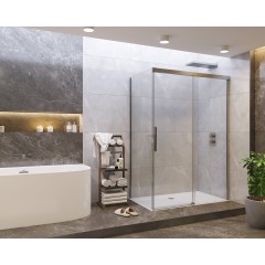 NOBEL R43 Chrom Luxusní sprchová zástěna obdélníková 140x80cm, sklo 8mm