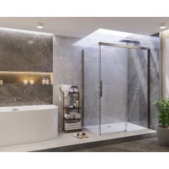 NOBEL R53 Chrom Luxusní sprchová zástěna obdélníková 140x90cm, sklo 8mm