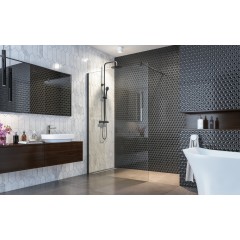 OASIS BLACK F1 130x200cm WALK-IN zástěna 