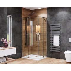 PARTY R14 CHROM LUXUSNÍ SPRCHOVÁ ZÁSTĚNA OBDÉLNÍKOVÁ 100X80CM, SKLO 8MM