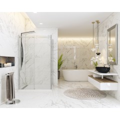 TEKNO R33 Chrom Luxusní sprchová zástěna obdélníková 120x90cm, sklo 8mm