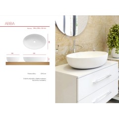 ABBA oválné umyvadlo z litého mramoru 59,6x13,3x39,8 cm