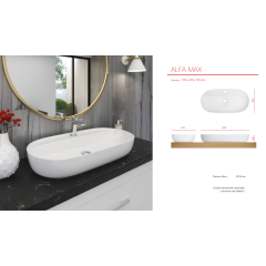 ALFA MAX keramické umyvadlo 81x41x13,5 cm