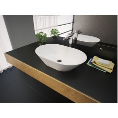 DAISY oválné umyvadlo z litého mramoru 59x14x39 cm
