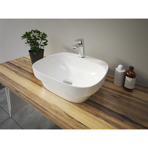 GRACE2 hranaté keramické umyvadlo se zaoblenými rohy 50x42,5x15,5 cm