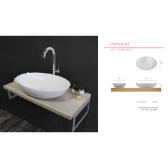 PREMIUM keramické umyvadlo 67x44,5x14,5 cm