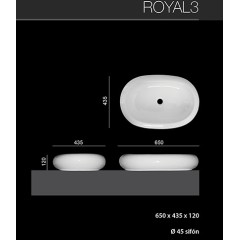 ROYAL3 keramické umyvadlo 65 x 43,5 x 12 cm