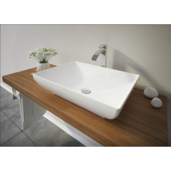 TITAN hranaté keramické umyvadlo se zaoblenými rohy 60,5x45x15 cm