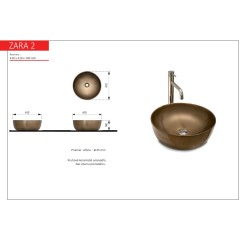 ZARA 2 keramické umyvadlo 41x41x14 cm