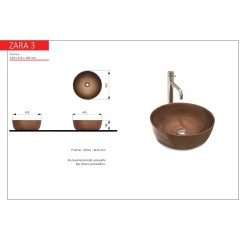 ZARA 3 keramické umyvadlo 41x41x14 cm