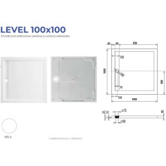 LEVEL 100x100 sprchová vanička z litého mramoru čtvercová 