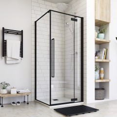 JAGUAR A3 90x90 Sprchový kout černá matná, čiré sklo 8mm, 90x90x200cm