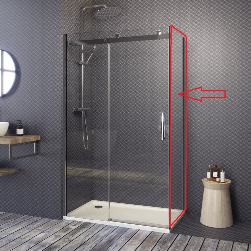 TEKNOSOFT F1 90 - pevná boční stěna do kombinace s dveřmi, 87-89 cm, sklo 8mm