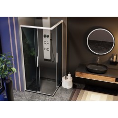 Čtvercová sprchová zástěna X-FAKTOR A4 90 cm s posuvnými dveřmi