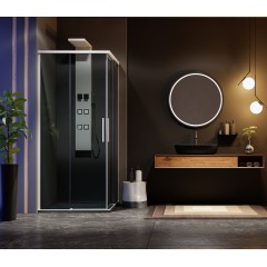 Čtvercová sprchová zástěna X-FAKTOR A4 90 cm s posuvnými dveřmi