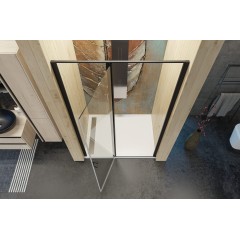 YES BLACK B5 120 sprchové dveře jednokřídlé s pevnou stěnou 117-121 cm, černá