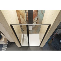 YES BLACK B5 120 sprchové dveře jednokřídlé s pevnou stěnou 117-121 cm, černá