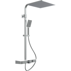 Sprchový set s policí včetně termostatické baterie OCEAN, chrom/bílá 60530