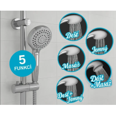 Sprchový set včetně baterie s roztečí 150 mm-letní déšť