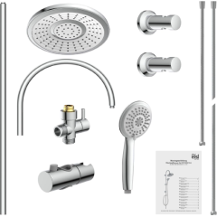 Sprchový set včetně baterie s roztečí 150 mm-letní déšť