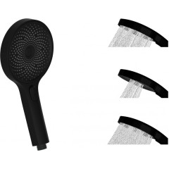 Ruční masážní sprcha 3 režimy sprchování, průměr 130mm, černá/chrom SAMOA RAIN (60956) 