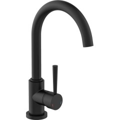 Dřezová stojánková baterie CORNWALL s vysokým výtokem, černá matná (79166)