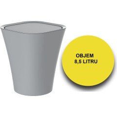 Kosmetický koš, šedý, cca 8,5 l, s otočným víkem BA0301