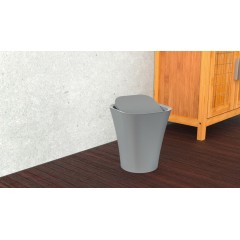 Kosmetický koš, šedý, cca 8,5 l, s otočným víkem BA0301