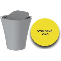Kosmetický koš, šedý, cca 8,5 l, s otočným víkem BA0301