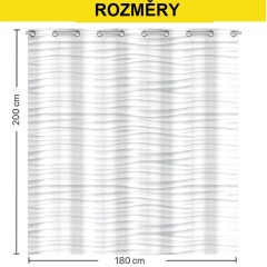 Sprchový závěs, bílá vlna BA0401
