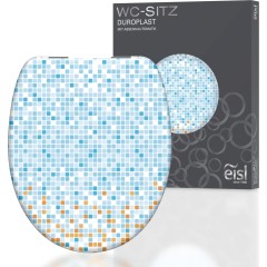 Duroplastové WC sedátko se zpomalovacím mechanismem SOFT-CLOSE MOSAIC Modrá/oranžová ED82119