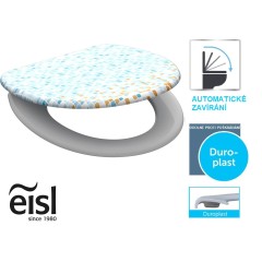 Duroplastové WC sedátko se zpomalovacím mechanismem SOFT-CLOSE MOSAIC Modrá/oranžová ED82119