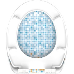 Duroplastové WC sedátko se zpomalovacím mechanismem SOFT-CLOSE MOSAIC Modrá/oranžová ED82119