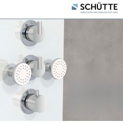 Skleněný sprchový panel LANZAROTE III, s termostatickou baterií, bílý 60025