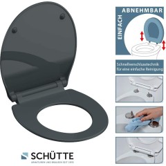 Duroplastové sedátko se zpomalovacím mechanismem SOFT-CLOSE SLIM ANTRACIT 82704