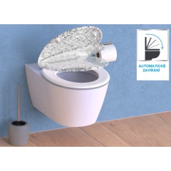 Duroplastové WC sedátko se zpomalovacím mechanismem SOFT-CLOSE MOSAIC GREY, ED82118