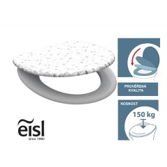 Duroplastové WC sedátko se zpomalovacím mechanismem SOFT-CLOSE MOSAIC GREY, ED82118