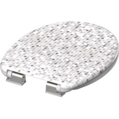 Duroplastové WC sedátko se zpomalovacím mechanismem SOFT-CLOSE MOSAIC GREY, ED82118