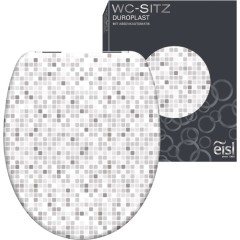 Duroplastové WC sedátko se zpomalovacím mechanismem SOFT-CLOSE MOSAIC GREY, ED82118