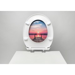 Duroplastové sedátko se zpomalovacím mechanismem SOFT-CLOSE SUNSET SKY