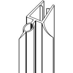 Spodní těsnicí lišty na dveře (okapnička) proPure D1,D2,V, na sklo 6mm , délka 1000mm