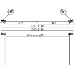 Sprchové dveře PURE D2 110 dvoukřídlé 106-111 x 190 neprůhledné sklo