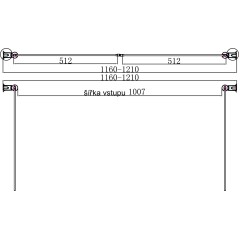 Sprchové dveře PURE D2 120 dvoukřídlé 116-121 x 190