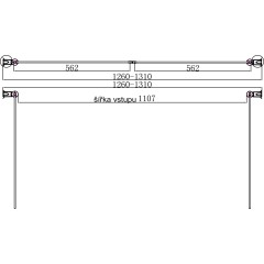 Sprchové dveře PURE D2 130 dvoukřídlé 126-131 x 190