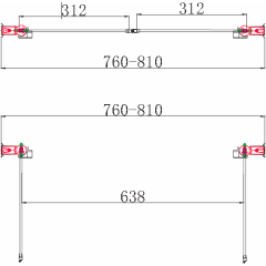 Sprchové dveře PURE D2 80 dvoukřídlé 76-81 x 190 cm