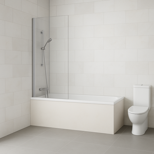 Vanová zástěna PURE V1 75x140 - jednodílná, čiré sklo